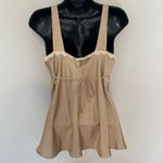 VTG Jonquil by Diane Samandi Womens Size Medium Silk Lace Tank Top Cami Lingerie Tan Photo 1