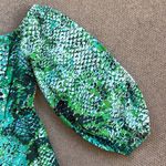 Anthropologie NWT  Plenty Tracy Reese Peasant Romper Green Python Large Rtl. $228 Photo 4