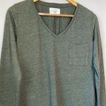 Sol Angeles  Green V-Neck Long Sleeve Shirt Photo 4