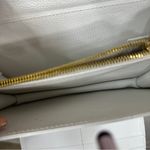 Grand Pelle Crocodile Embossed Leather White Flap Purse with Crossbody Strap Photo 7