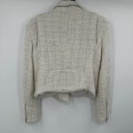 Generation Love White Tweed Moto Jacket Sequins Gold Zippers Women's Size M Photo 5
