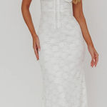 Selfie Leslie  Passione Tied Bust Lace Maxi Dress White Photo 0
