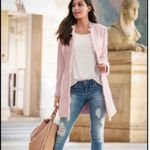 Venus Coat Jacket Tweed Fringe Pink 4 Spring Lightweight Chic Mid Thigh Pastel Photo 4