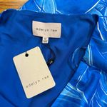 Adelyn Rae  Women’s Medium Blue Floral Tropical Sonia One Shoulder Dress Vaca Photo 7