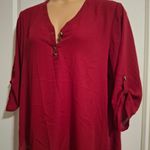 Maurice's  XXL Women's Red Button-Up Blouse NWOT Photo 1
