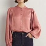 Boden Blouson Satin Sleeve Shirt Blouse Rose Pink Plus Size 20/22 Photo 0