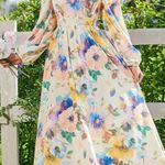 Floral Print Dress Backless Design Multi Size L Photo 0