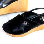 Guess NEW GBG Los Angeles Dee Wedge Sandal Black Photo 3