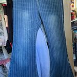 Navy blue pinstripe flare jeans Size M Photo 0