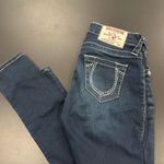 True Religion  Rhinestone Logo Dark Wash Skinny Jeans Photo 2