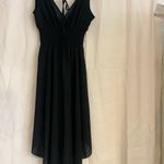 SheIn Black Smocked V-Neck Blouse Cocktail Photo 4