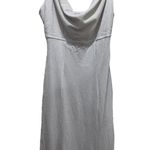 Newport News Cowl Neck Sleeveless Evening Dress Silver Sparkle Size 6 Photo 3