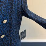 Boston Proper  Beyond Travel Prussian Cheetah Printed Double Breasted Knit Jacket Photo 4