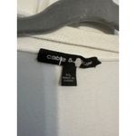 Cable & Gauge White Open-Front Cardigan With Button-Detail Sleeves Size XL Photo 3