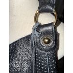 Linea Pelle Black Leather Hobo Bag Gold Hardware Top Handle Pockets Super Soft Photo 10