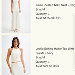 Meshki  Jillian Pleated Maxi Skirt & Letitia Suiting Halter Top With Buckle Photo 1