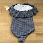 Kona Sol  Gingham Checker Strapless Bandeau High Coverage One Piece Swimsuit Sz S Photo 3