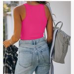 REORIA Butsmooth®Sleeveless Halter Neck Double Lined Casual Basic Tank CropTop Pink Photo 2