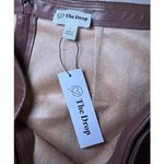 The Drop Faux Leather Mini Skirt, Size Large (NWT) Brown Photo 2