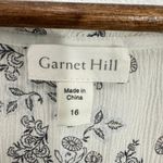 Garnet Hill Floral Print Silk Sleeveless Tank Top Blouse White Yellow Size 16 Photo 4