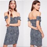 Free People Hot To Trot Smocked Mini Dress in Blue Photo 1