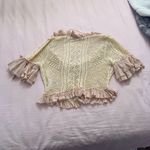 Free People  Women's Crochet Ruffle Top Photo 3