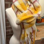 Mango Maxi Check Scarf Mustard/Cream Photo 2