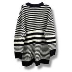 Ava & Viv Black & White Striped Soft Fuzzy Long Sleeve V Neck Sweater Sz 1X NEW Photo 4