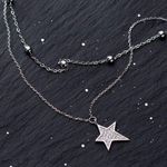 Silver Star Layered Choker Necklace Photo 0