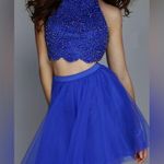 Sherri Hill Purple Beaded 2-Piece  Cocktail Dress Size 2 Photo 0