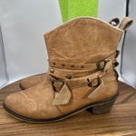 Steve Madden  Texic Ankle Bootie Boots Tan Leather Studded Western Boho Women 10M Photo 2