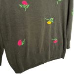 J.Crew  Flower Bud Cashmere Button Down Boyfriend Cardigan Sweater Small Cherry Photo 5