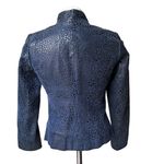 Vintage Marco Polo Leather and Suede Semi Fitted Zip Front Jacket Blue Size M Photo 7
