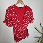 Lea & Viola Lea &‎ Viola Polka-Dot Wrap Blouse - Polka Dot - Red Multi Photo 3