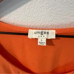 Umgee Size L Orange Linen Short Sleeve Round Neck Ruffle Trim Dress Frayed Trim Photo 1