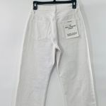 frame denim NEW FRAME Le Hollywood High Waist Ripped Crop Straight Leg Jeans Blanc Rips 25 Photo 9