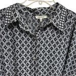 Max Studio Jumpsuit Size Large Wide Leg Belted Short Sleeves Black White NWT Photo 5