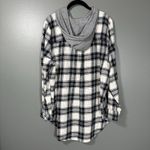 SO  90's Style Grunge Black Plaid Hooded Flannel Shirt - Size XXL - Junior Plus Photo 6