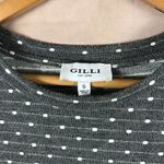 GILLI Gray Long Sleeve Polka Dot Layered Look Knit Top SMALL Photo 6