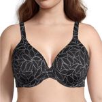 Ambrielle Everyday Full Coverage Bra 44DD Black White Floral Comfy Soft Size undefined Photo 0