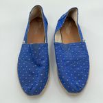 Toms Blue and White Polka Dot Classic Canvas Slip On Flat Shoe Photo 1