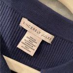 NWOT Sincerely Jules Size XL Blue Ribbed Knit V Neck Collar Sleeveless Crop Top Photo 7