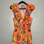 Love The Label Azaela Floral Ruffle Maxi Dress Topanga Coral Print Womens Size S Pink Photo 5