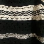 Loft Ann Taylor Womens Crocheted Tank Top XL Black & White Ruffle Sleeve Crochet Photo 3