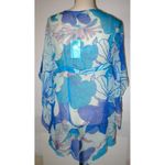 NWT New Silk Tunic Top Womens Antik Batik M Blue Purple Swim Sheer Cover Up Sequ Size M Photo 3