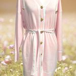 Pink Cardigan Dress with White Trim Size M Photo 4