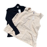 Universal Threads BUNDLE Universal Thread 2XL Ivory Sleeveless Vest and Black Turtleneck Photo 0