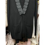 Tory Burch  Merino Wool & Silk Gauge Cardigan Black Size XS Photo 9