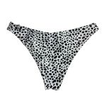 Women's Cheeky Dalmatian Pattern Bikini Bottoms Black/White Size Medium White Photo 0