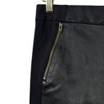 J.Crew  Leather Front Panel Ponte Pants Women's 4 Black Ankle Zip Pockets Photo 4
